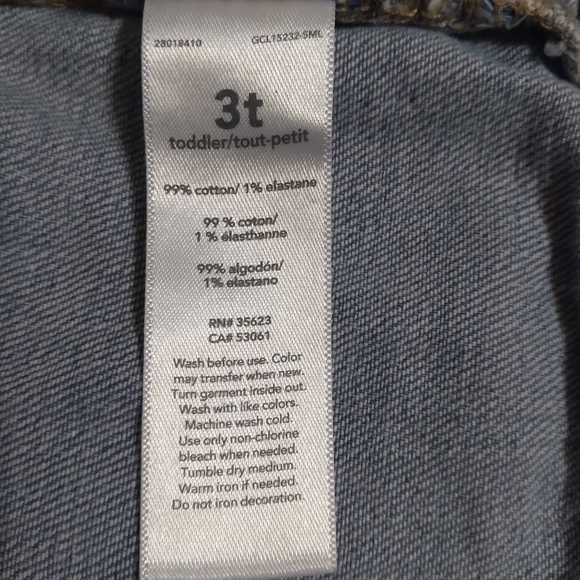 Carter's Toddler Girls Denim Jean Jacket 3T - Kids Color - Picture 4 of 4